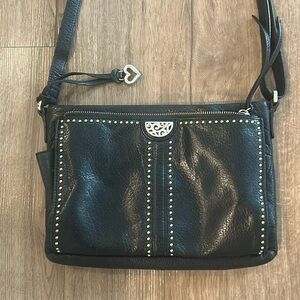 Brighton Stylish Black Leather Crossbody Bag